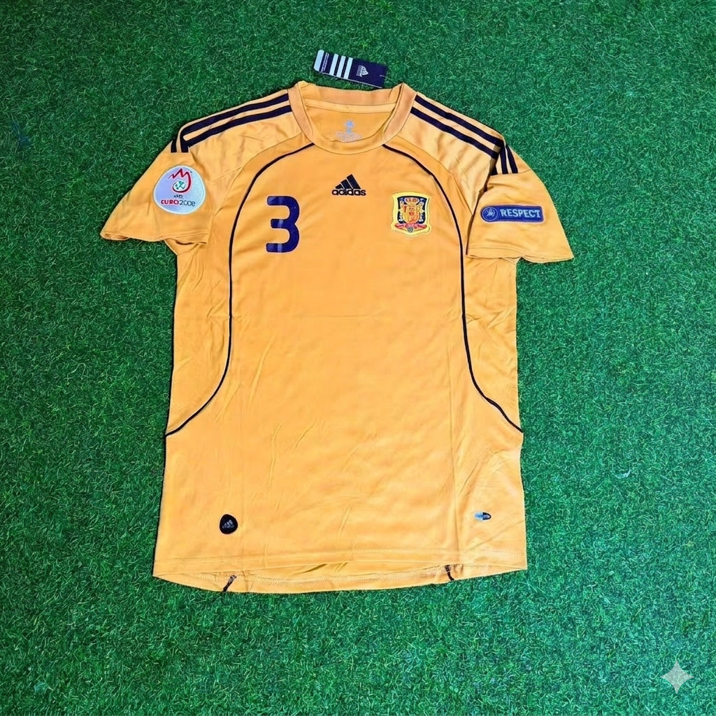 2008 Spain EURO Fernando Navarro 3- Retro Football Jersey – Front View