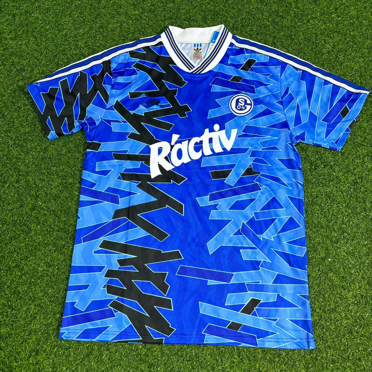 FC Schalke 04 1992/93 Blaues Heimtrikot Fußball retro – Front View