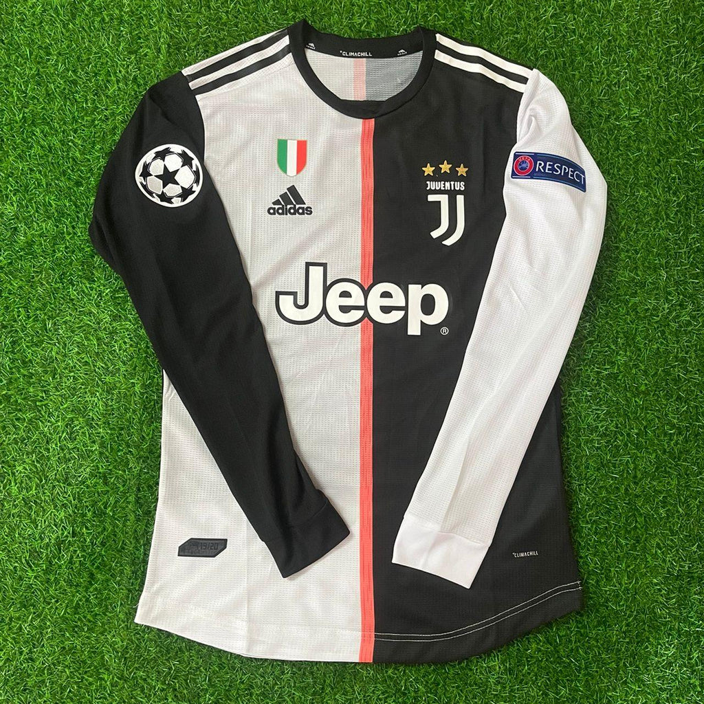 Juventus Long Sleeve 2019 2020 Retro White Black Jersey – Gonzalo Higuaín 21- – Front View