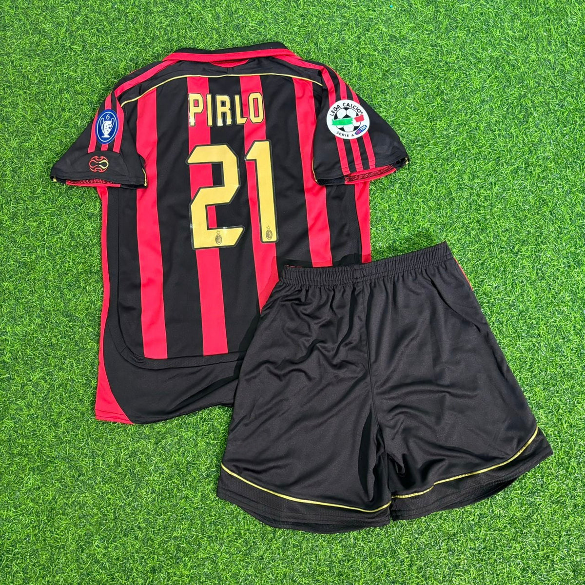 Milan 2006/2007 Retro Kids Football Jersey – Andrea Pirlo – Back View