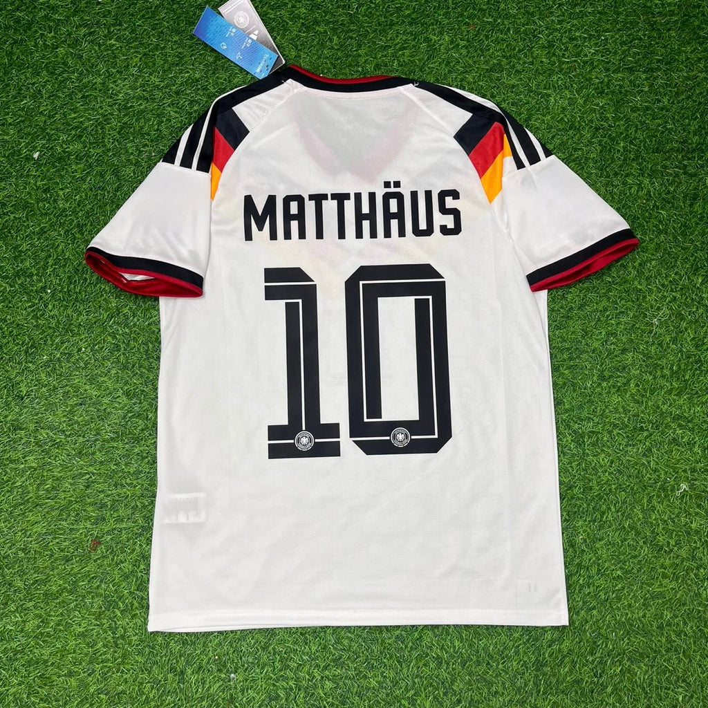 Lothar Matthäus Germany White Home Football Jersey – Back View