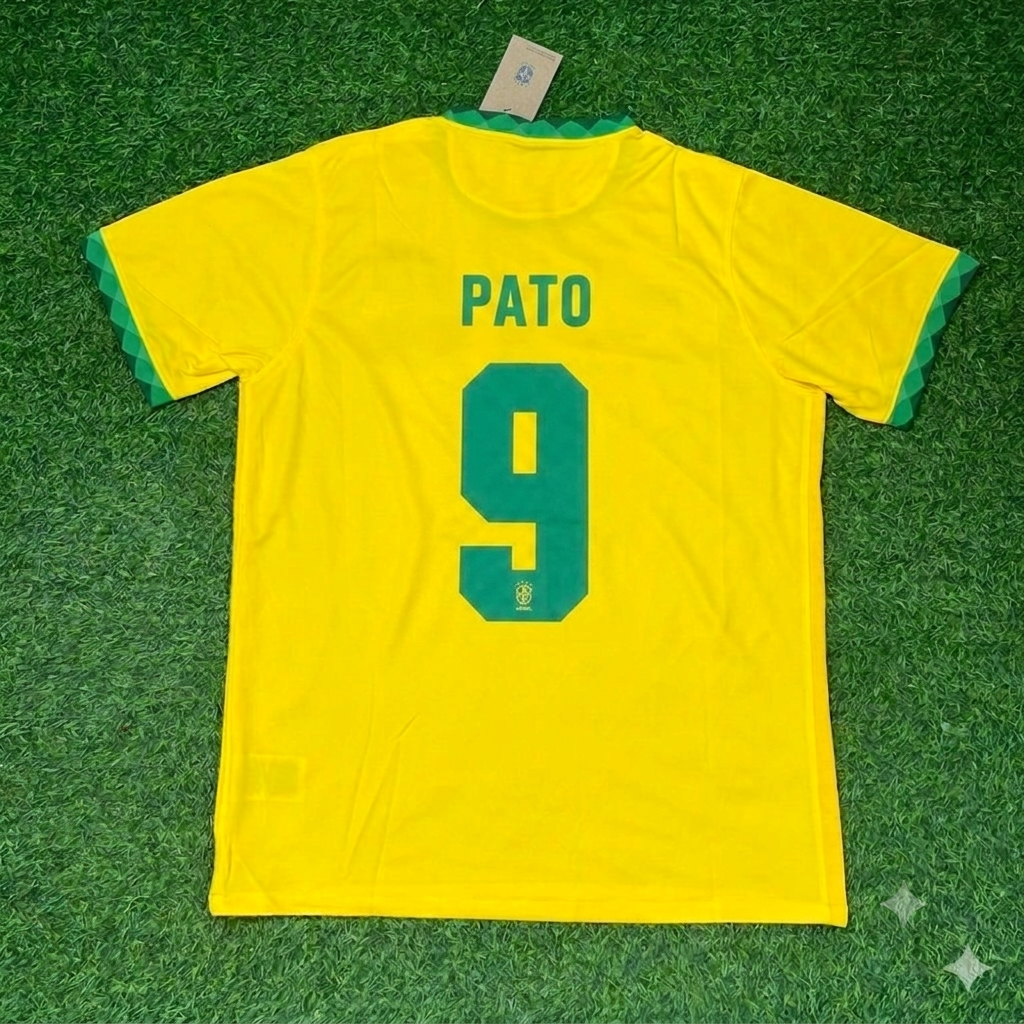 Alexandre Pato Brazil Football Retro Football Jersey – Back View