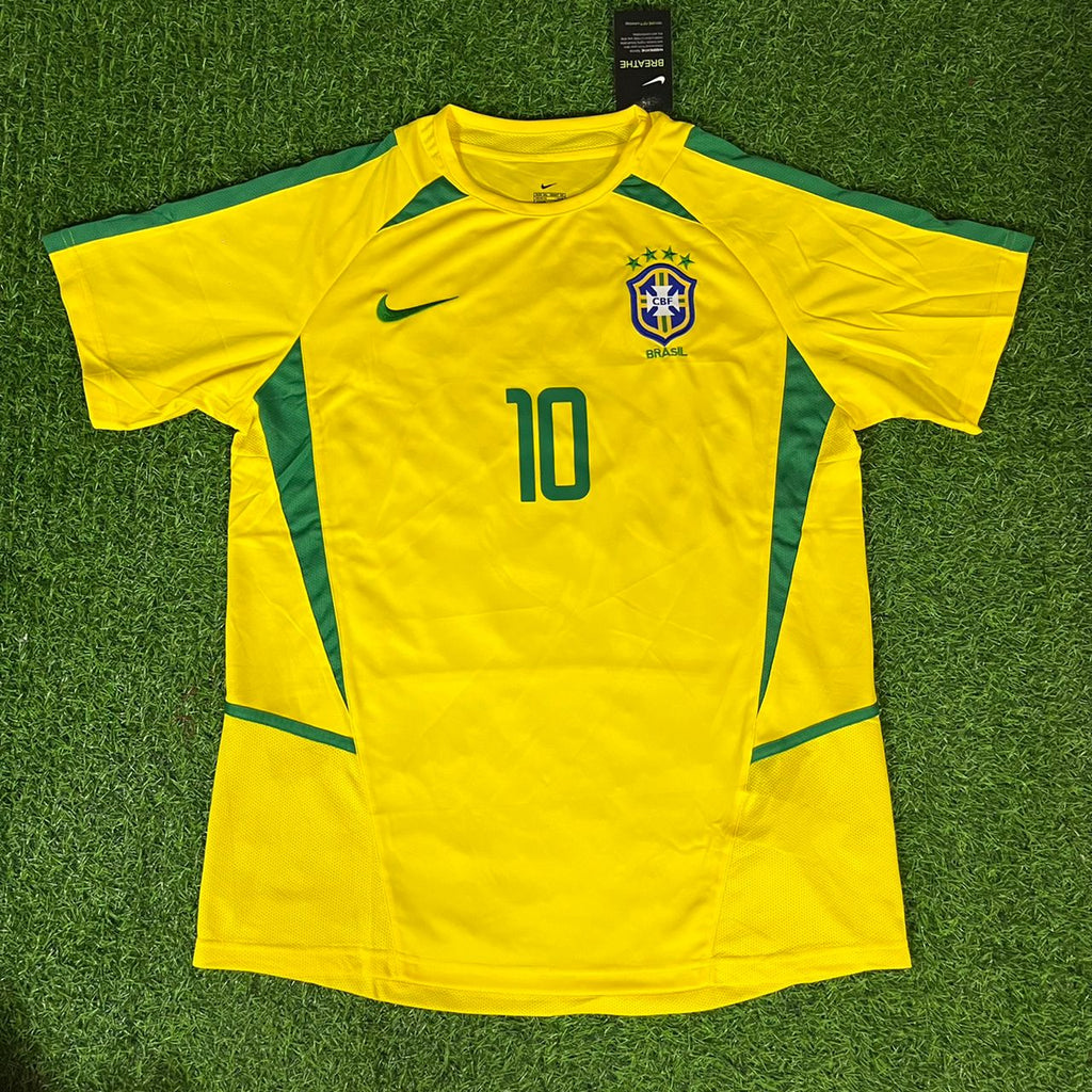 Rivaldo #10 Brazil 2002 World Cup Retro Jersey – Front View