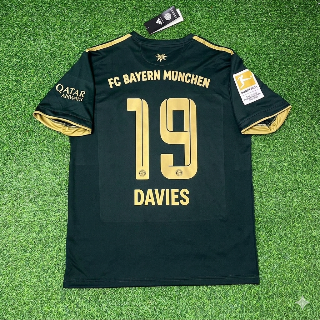 Alphonso Davies Bayern Munich 2021-2022 Oktoberfest Green Special Edition Football Jersey – Back View