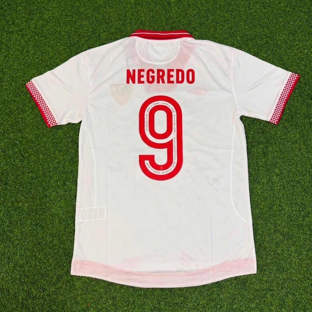 Alvaro Negredo Sevilla 2012/2013 Red Home Retro Football Jersey – Back View