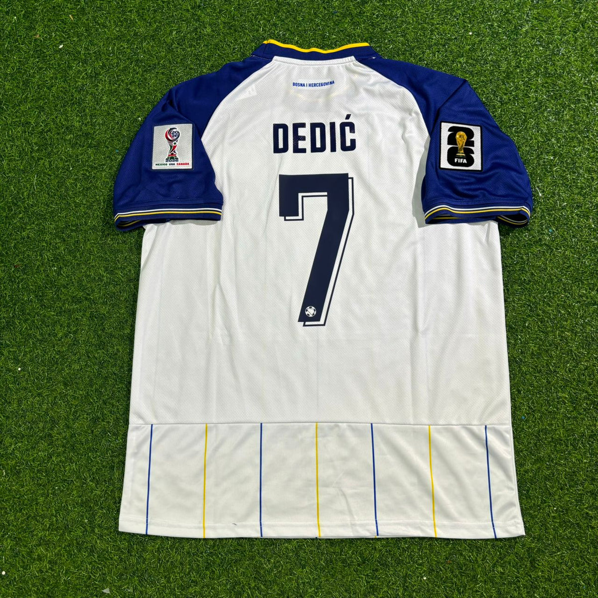 Amar Dedic Bosnia and Herzegovina 2026 World Cup White Football Jersey – Back View