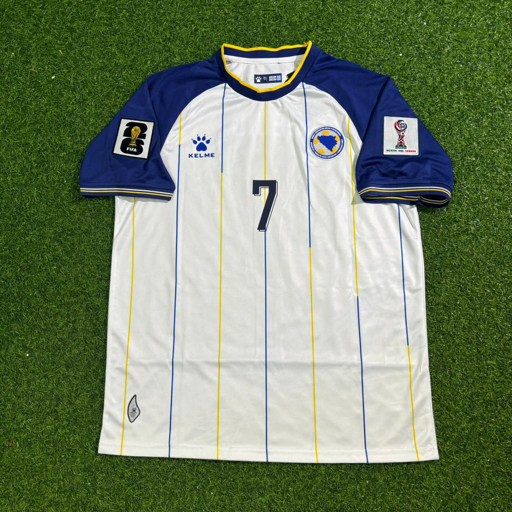 Amar Dedic Bosnia and Herzegovina 2026 World Cup White Football Jersey – Front View
