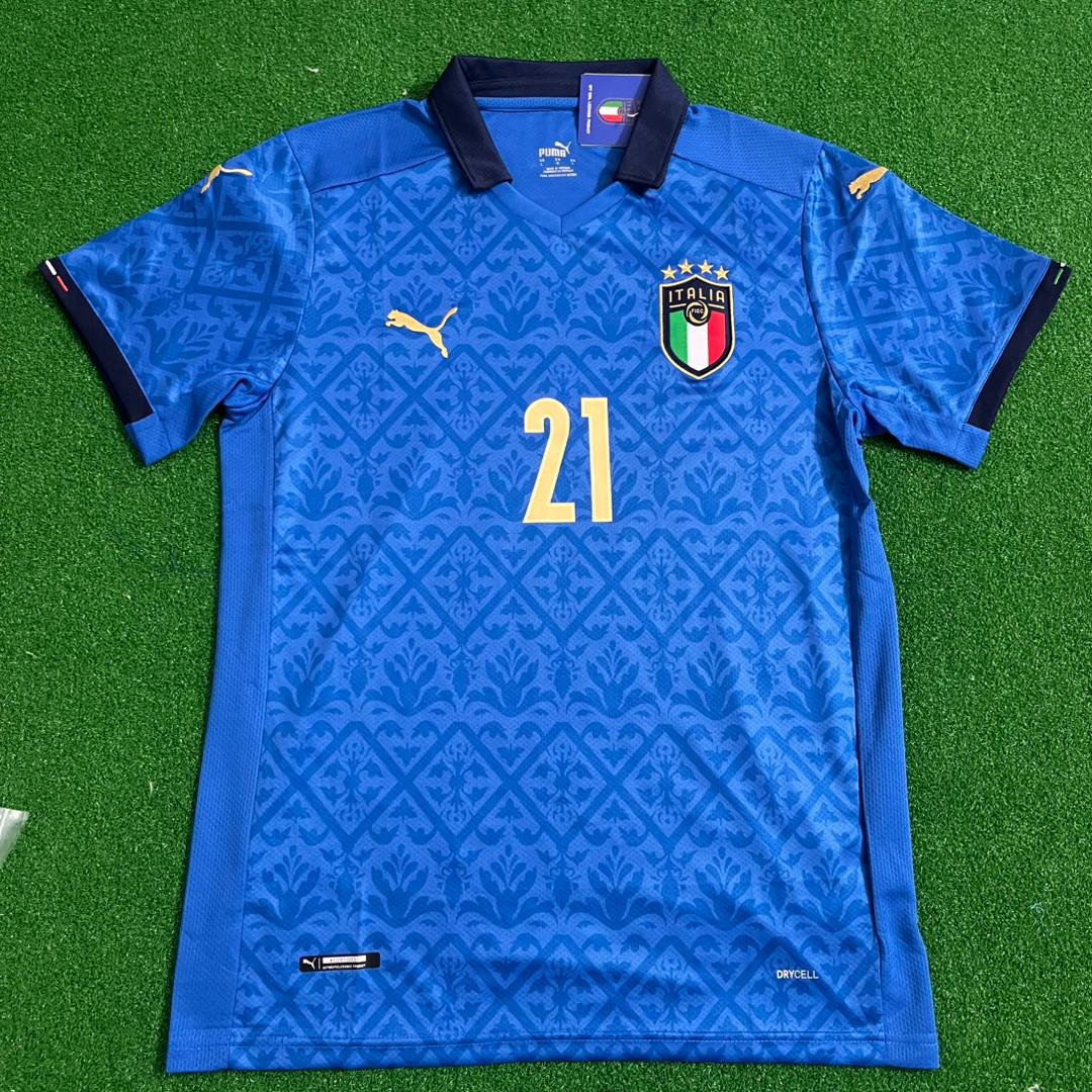 Andrea Pirlo 21 – Italy EURO 2020 Final Retro Soccer Jersey – | | – Front View