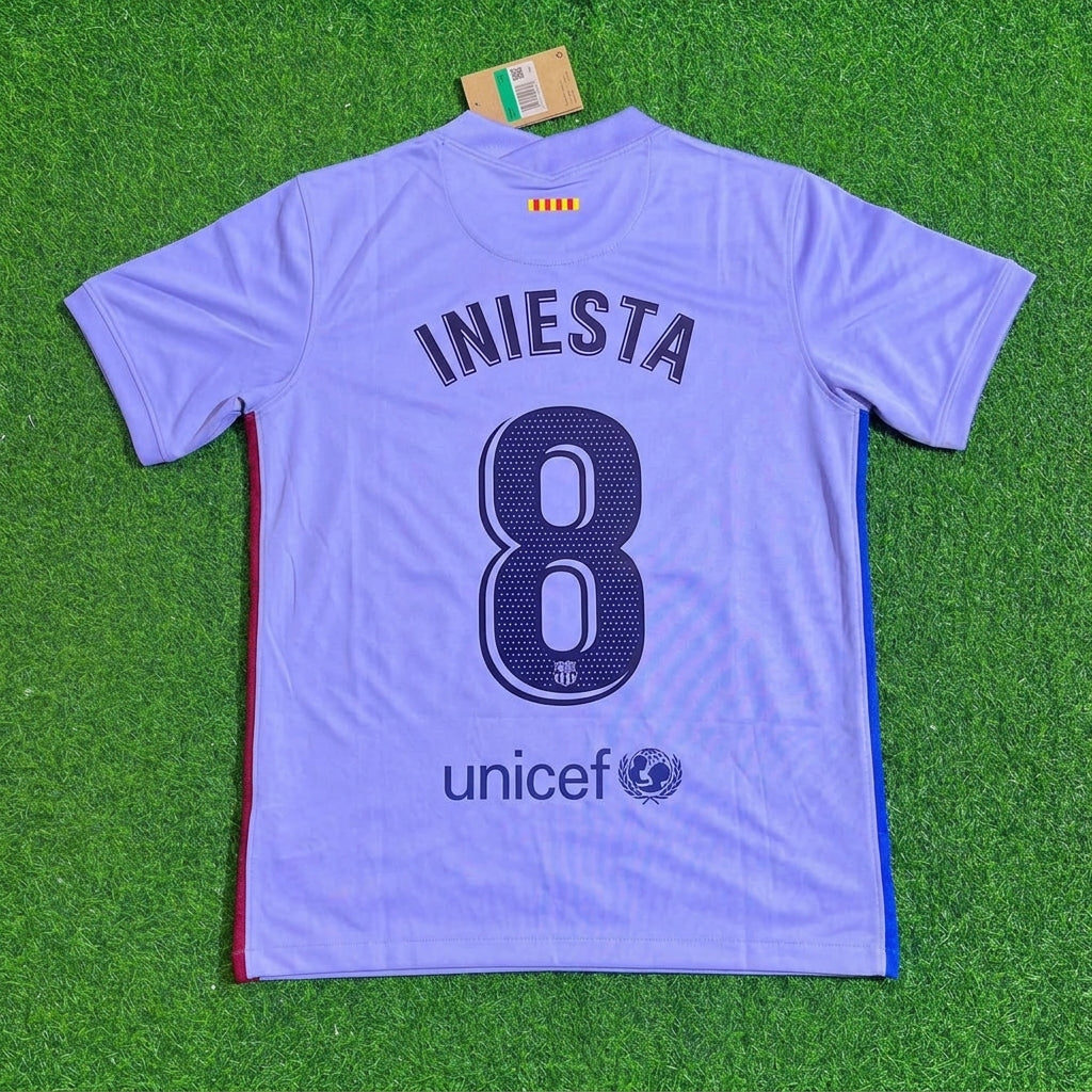 Barcelona 2021-22 Season Retro Jersey – Andres Iniesta #8 – Back View