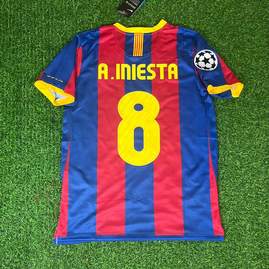 2010 Andrés Iniesta 8 - FC Barcelona Home Blue Red Football Jersey – Back View