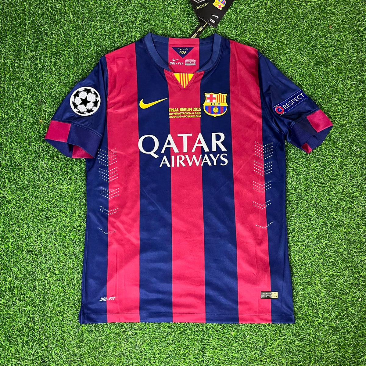 Andres Iniesta Barcelona 2015 Final Berlin Champions League Jersey – Front View