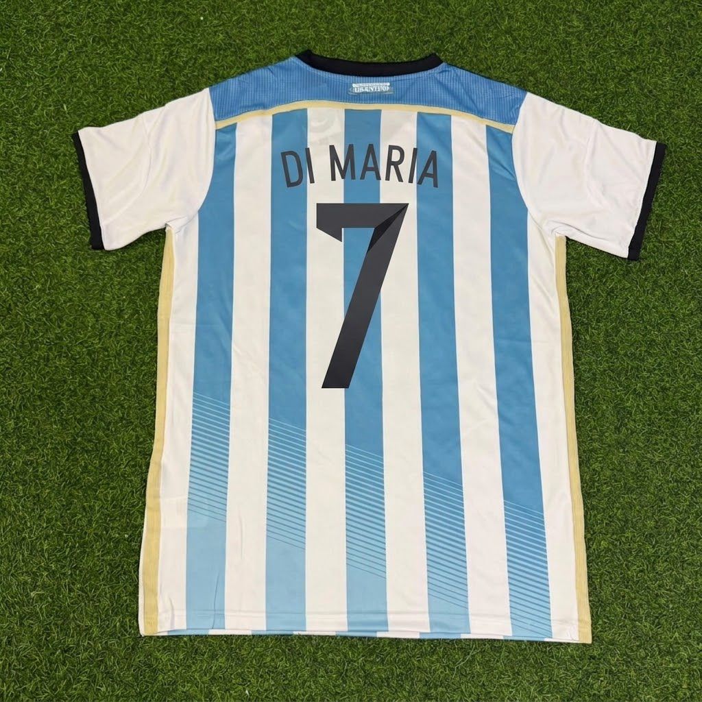 Angel Di Maria Argentina 2014 World Cup Home Retro Jersey – Back View