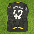 Antoine Semenyo #42 Manchester City 2026/2027 New Season Away Black Long Sleeve Jersey – Back View
