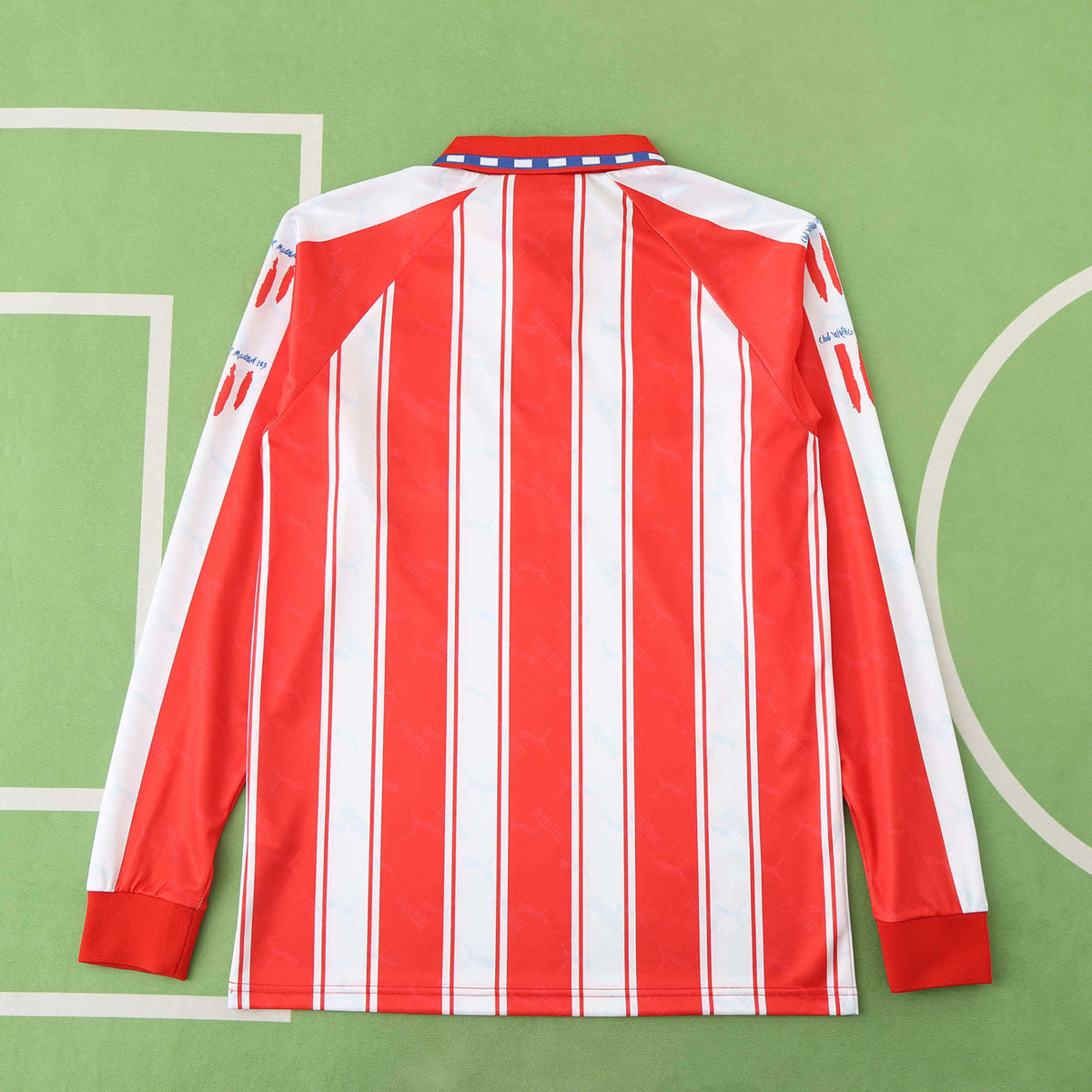 Atlético de Madrid 1994-1995 Season Home Retro Long Sleeve Football Jersey Trikot Maillot V2