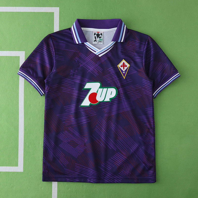 1992/93 Fiorentina Home Kids Retro Football Jersey – Detailed View