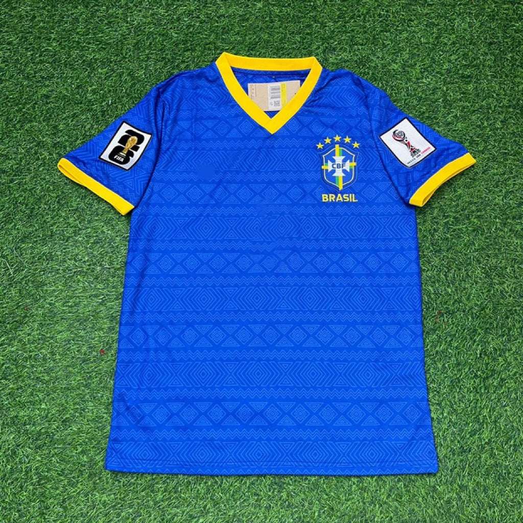 Brazil 2026 World Cup Blue New Season Football Jersey – Matheus Cunha 9- – Front View