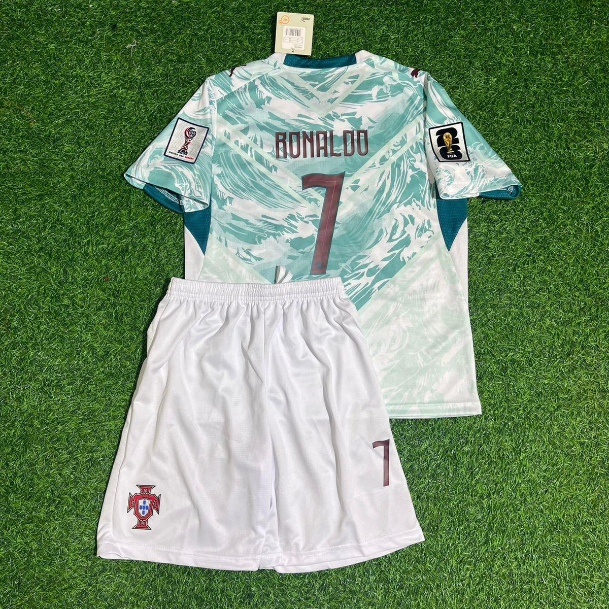 Cristiano Ronaldo Portugal 2026 World Cup Kids White Away Football Jersey – Back View