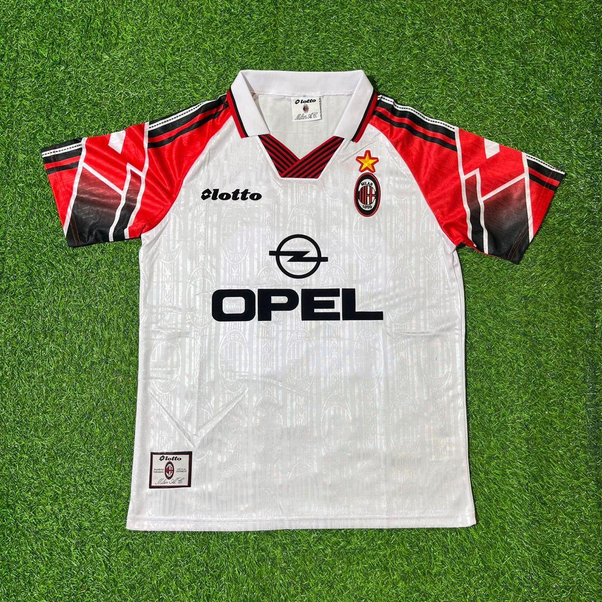 AC Milan 1997 Away Retro Football Jersey – Marcel Desailly #8 – Front View