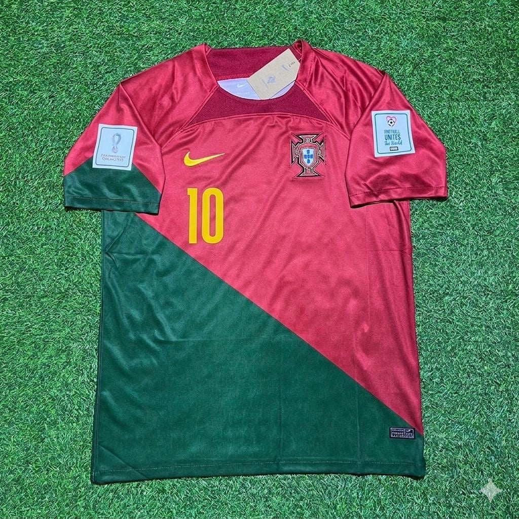2022 Portugal World Cup Bernardo Silva #10 Home Retro Football Jersey – Front View