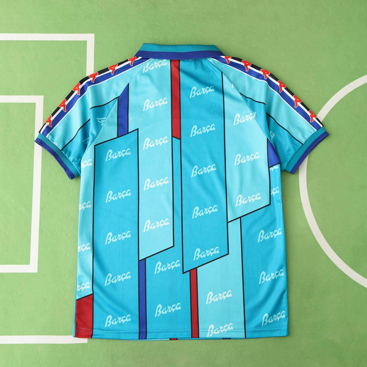 FC Barcelona 1996-1997 Season Away Blue Retro Football Jersey Trikot Maillot V2