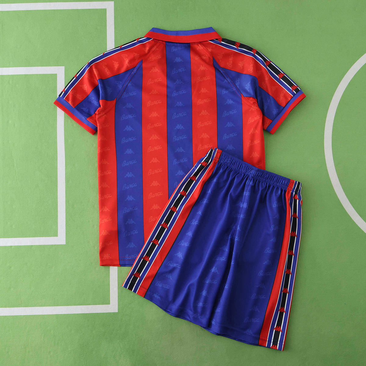 FC Barcelona 1996-1997 Season Home Kids Retro Football Jersey Trikot Maillot V2