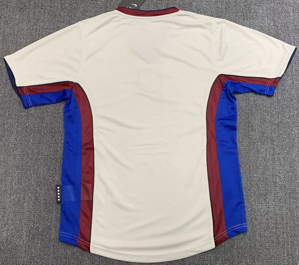 FC Barcelona 1998-1999 Season Away White Retro Football Jersey Trikot Maillot V2
