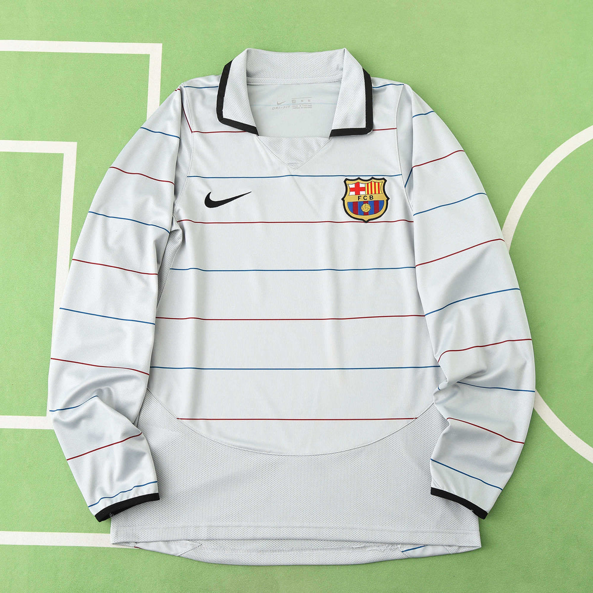 FC Barcelona 2003-2004 Season Away Retro Long Sleeve Football Jersey Trikot Maillot