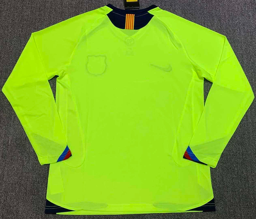 FC Barcelona 2005-2006 Season Away Retro Long Sleeve Football Jersey Trikot Maillot V2
