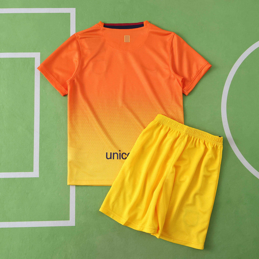 Barcelona 2012-2013 Season Kids Away Orange Retro Football Jersey Trikot Maillot V2
