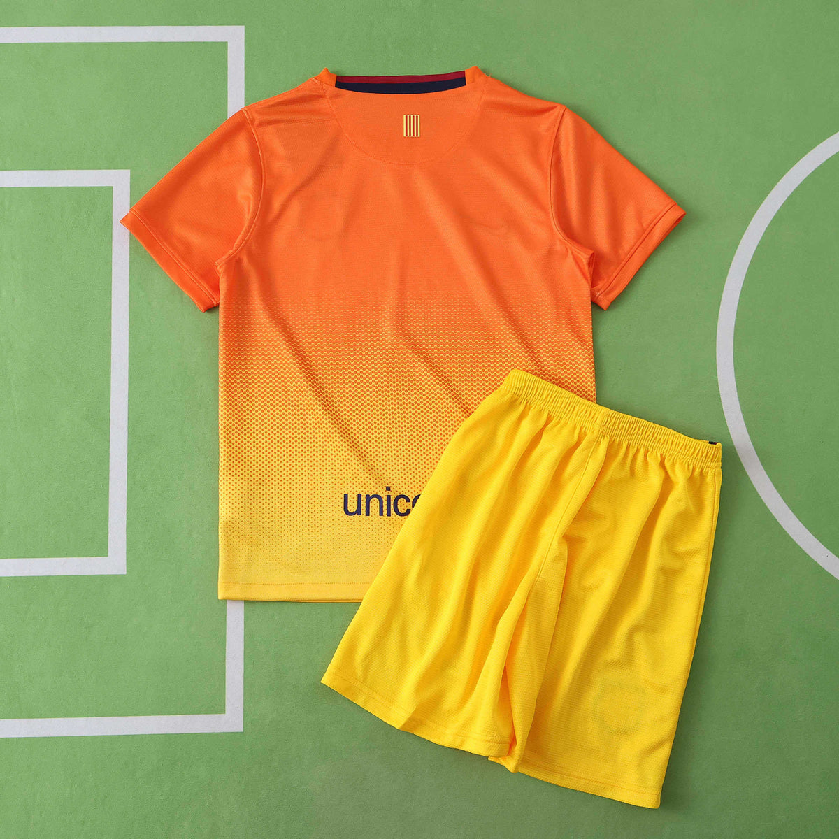 Barcelona 2012-2013 Season Kids Away Orange Retro Football Jersey Trikot Maillot V2