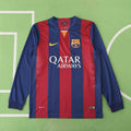 FC Barcelona 2014-2015 Season Home Long Sleeve Retro Football Jersey Trikot Maillot