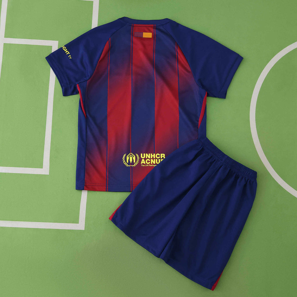 FC Barcelona 2025-2026 Season Home Kids Football Jersey Trikot Maillot V2