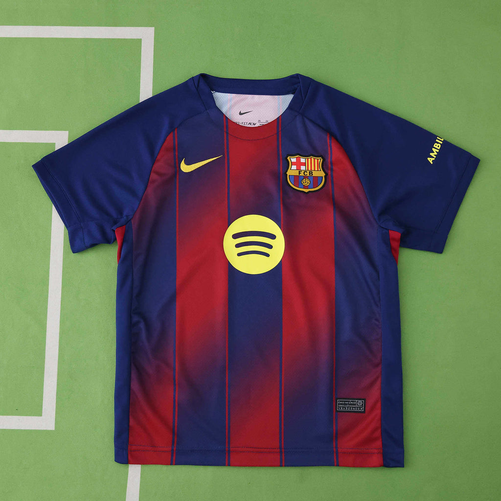 FC Barcelona 2025-2026 Season Home Kids Football Jersey Trikot Maillot V3