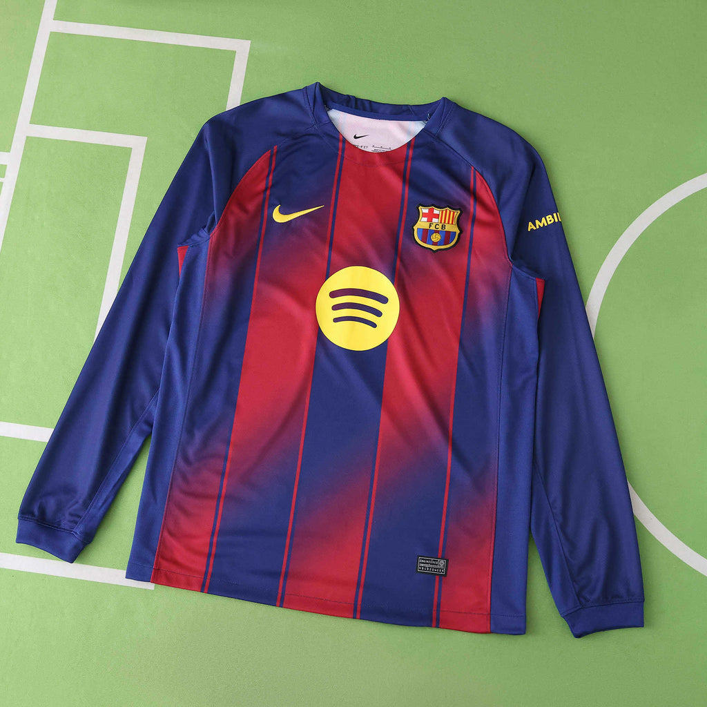 FC Barcelona 2025-2026 Season Home Long Sleeve Football Jersey Trikot Maillot