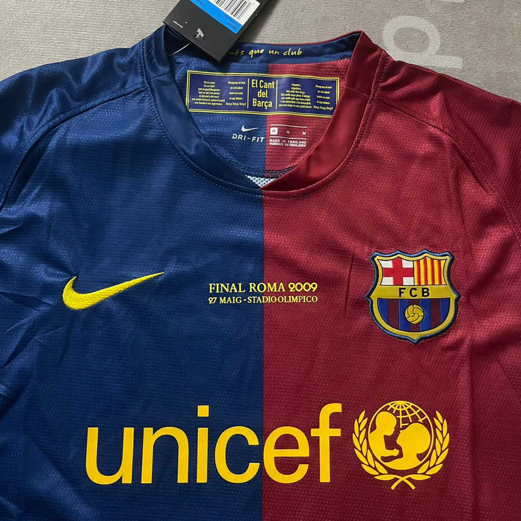 2009 Lionel Messi Barcelona Roma Final Retro Football Jersey – Detailed View