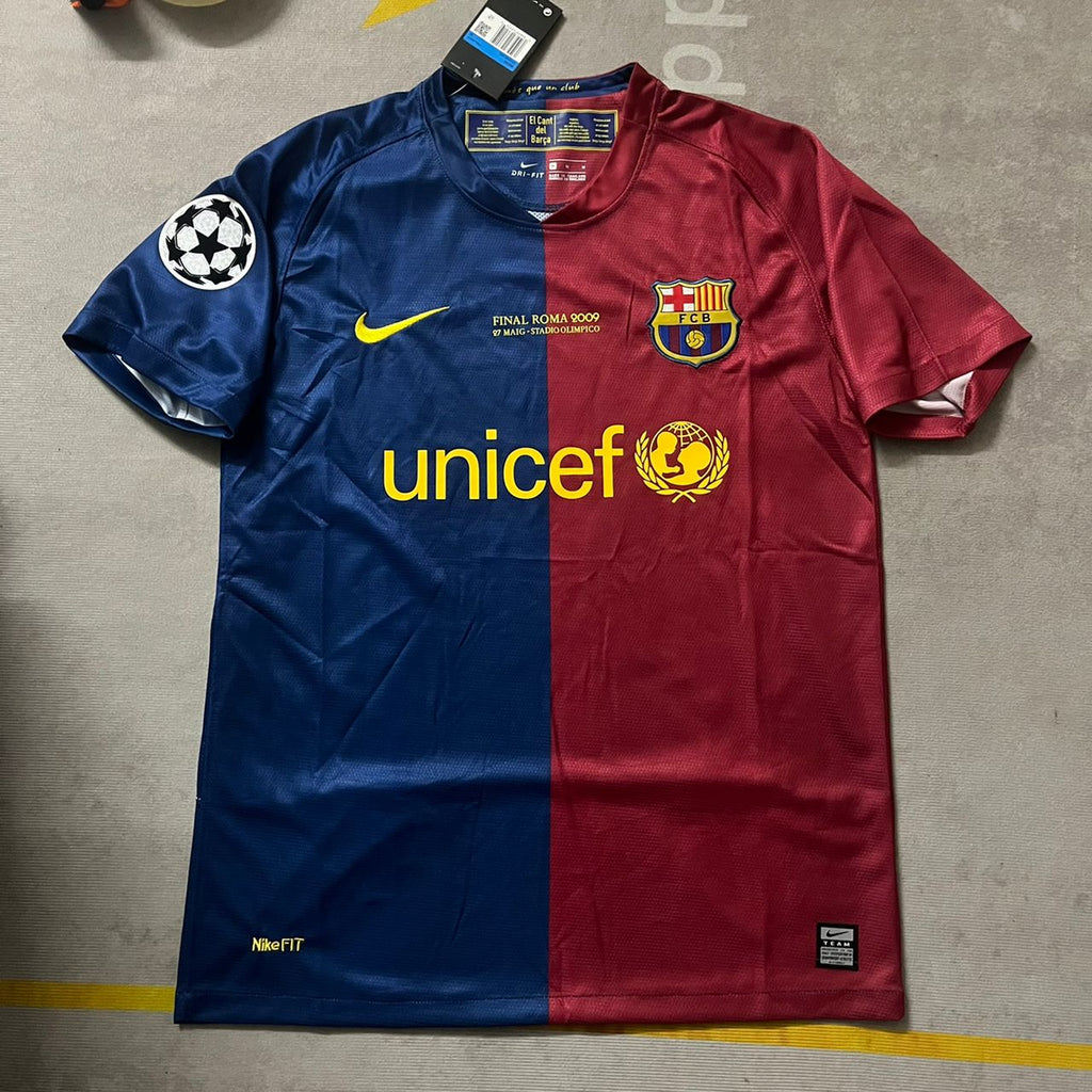 2009 Lionel Messi Barcelona Roma Final Retro Football Jersey – Front View
