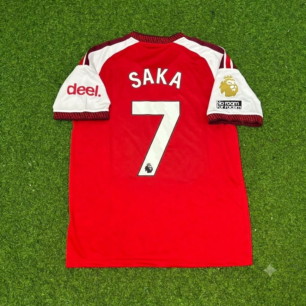 2027 Bukayo Saka Arsenal Home Red Football Jersey – Back View