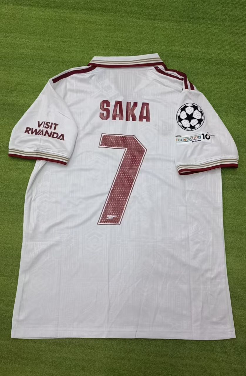2026 Bukayo Saka Arsenal Away White Football Jersey Camisate – Back View
