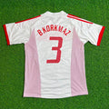 Türkiye 2002 World Cup White Retro Football Jersey – Bülent Korkmaz – Back View
