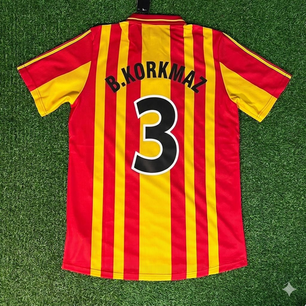 2000 Bulent Korkmaz Galatasaray UEFA Super Kupa Final Retro Football Jersey Forma – Back View