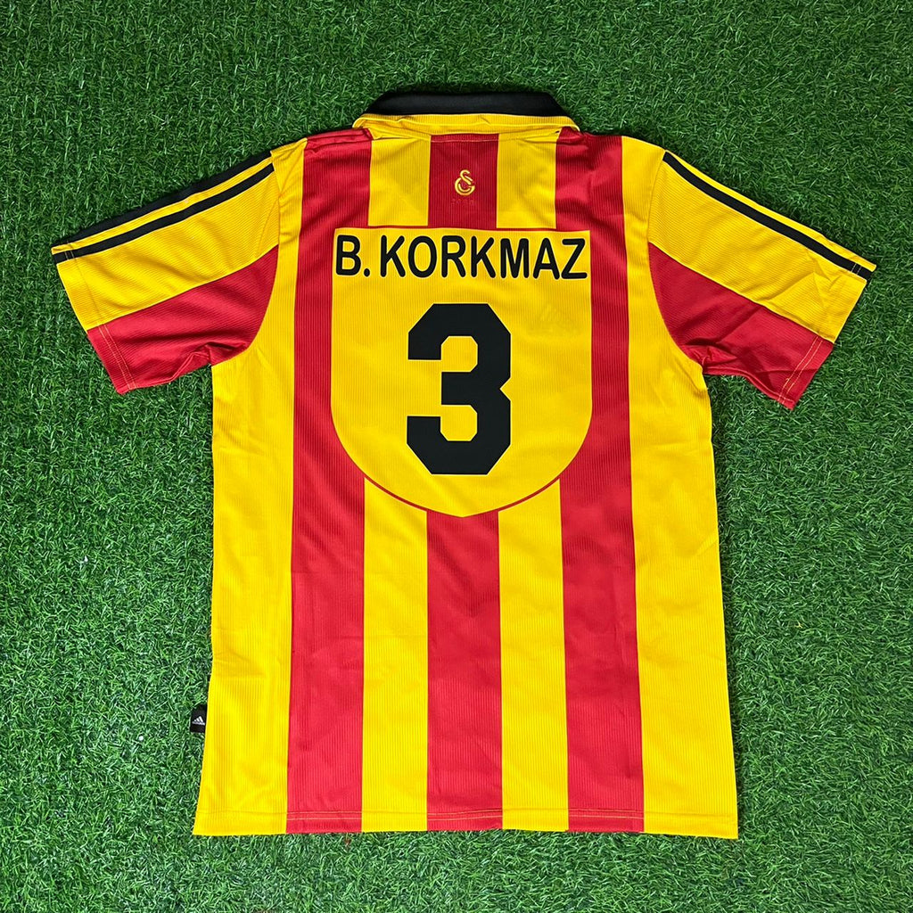 2000 Bulent Korkmaz Galatasaray UEFA Retro Nostalji Formasi Football Home Football Jersey – Back View