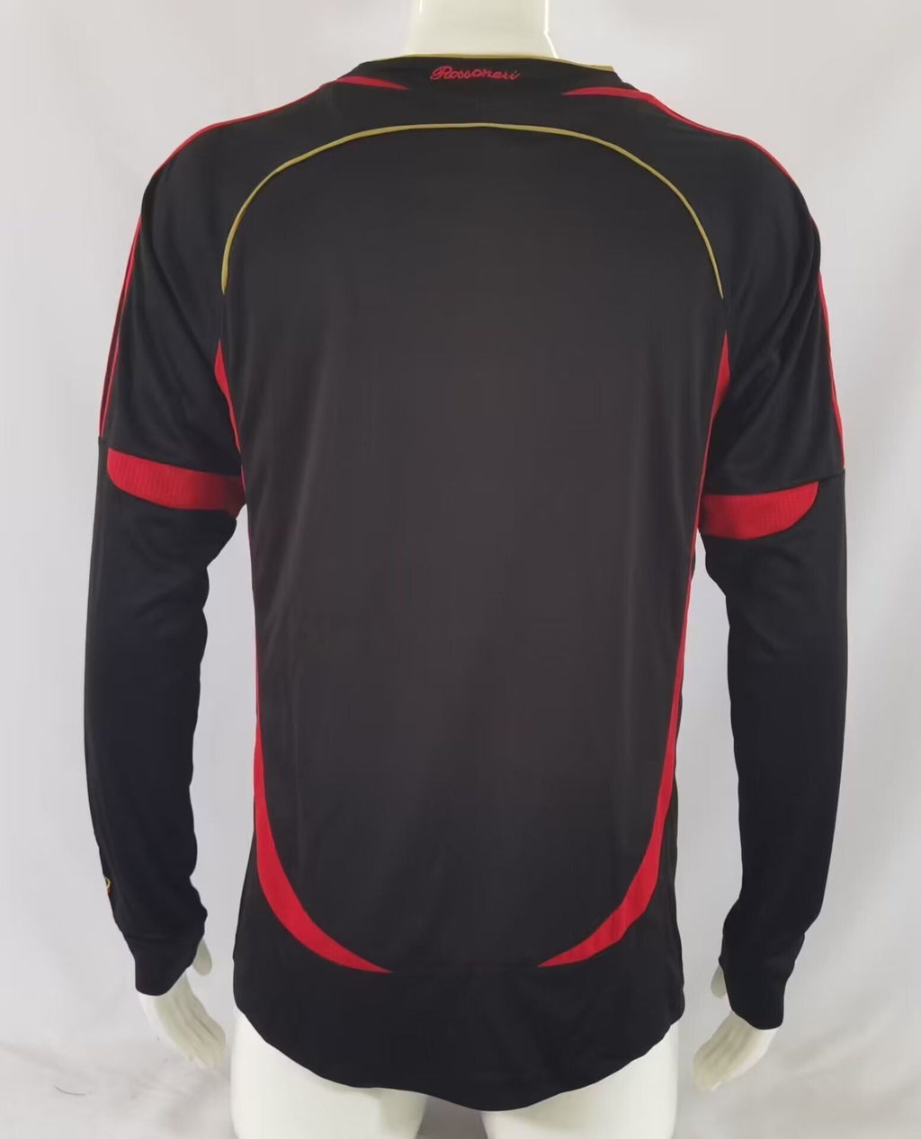Milan 2006-07 Retro Black Long sleeve Football Jersey – Front View