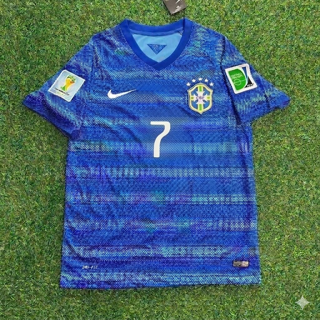 Hulk 7- 2014 World Cup Retro Blue Jersey – Front View
