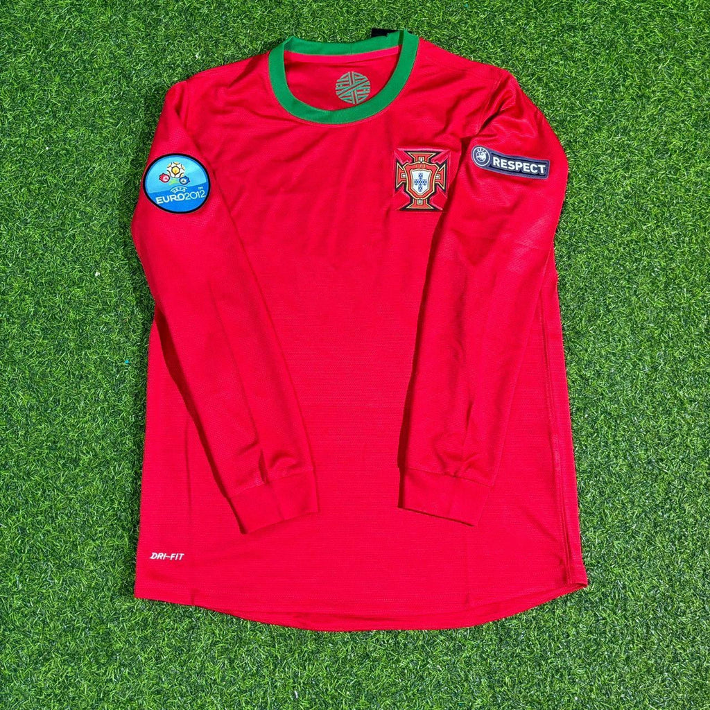 2012 Portugal EURO Luis Nani #17 Long Sleeve Retro Football Jersey – Front View