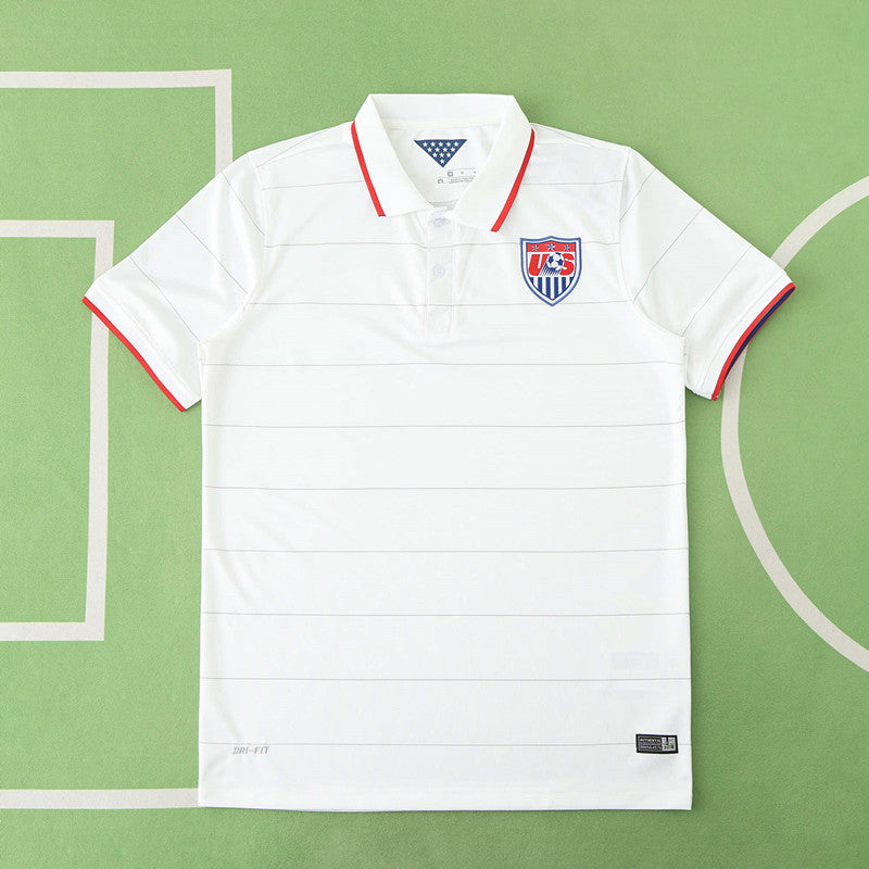 2014 USA USMNT World Cup Retro White Football Jersey – Back View