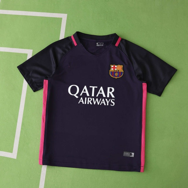 2016 Barcelona Season Away Kids Retro Football Jersey – Front View