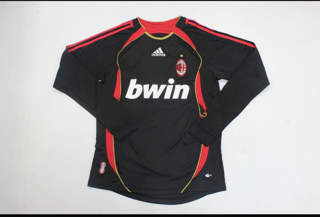 Milan 2006-07 Retro Black Long sleeve Football Jersey – Back View