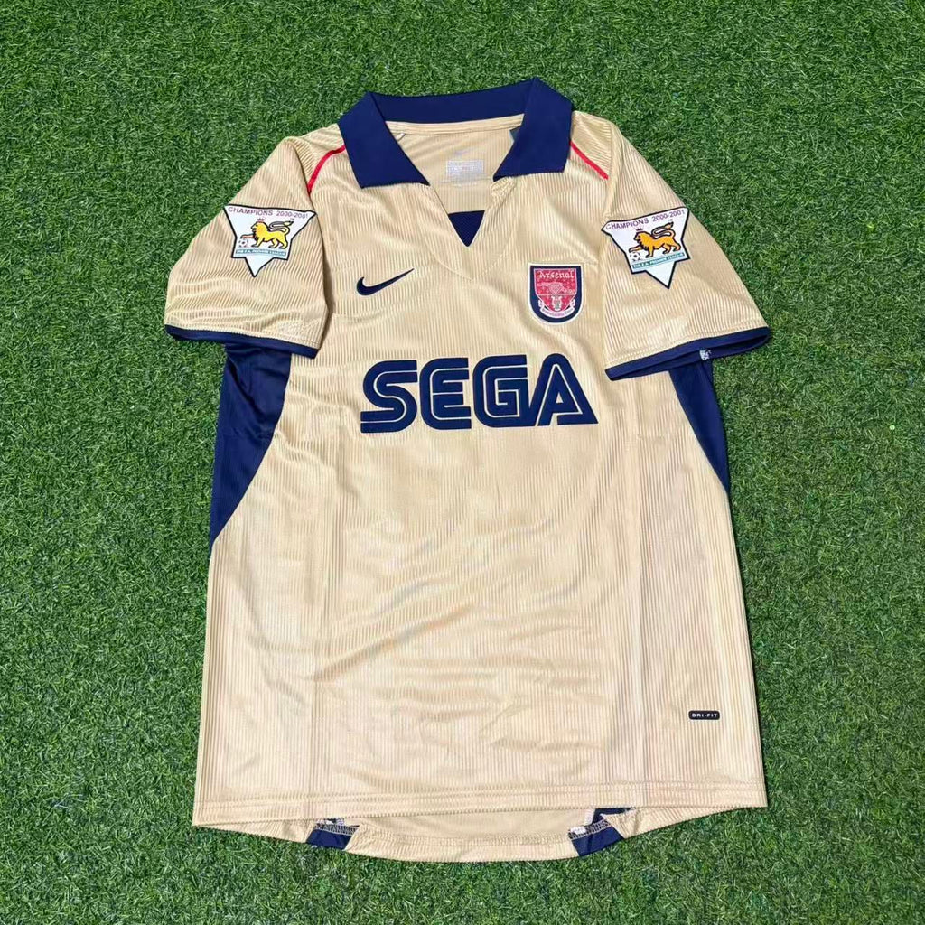 Thierry Henry #14 Arsenal 2001-2002 Away Golden Retro Jersey – Front View