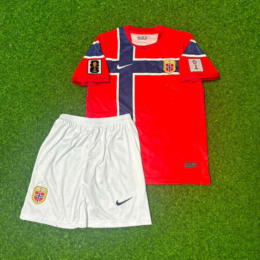 Ørjan Nyland Norway 2026 World Cup Kids Football Jersey – Front View