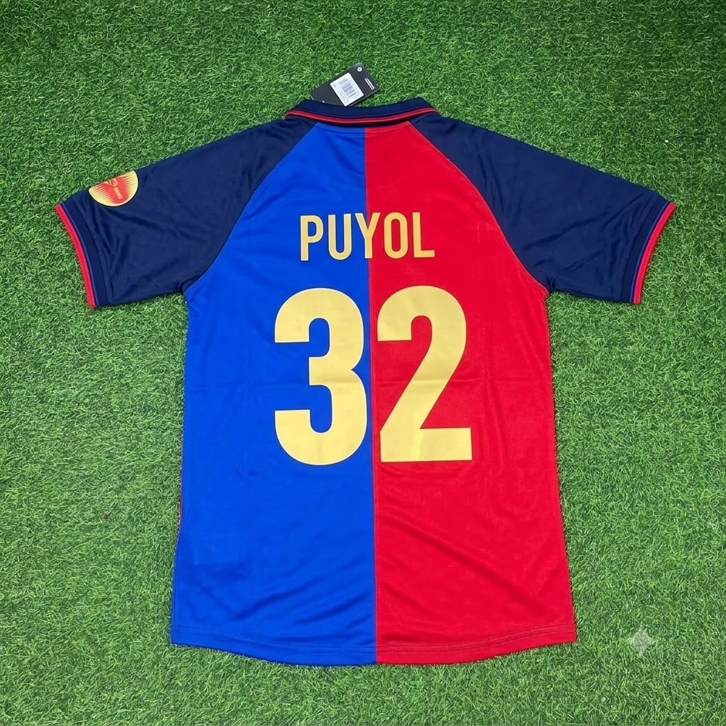 Carles Puyol – Barcelona 1998/99 Retro Kit Jersey – | | – Back View